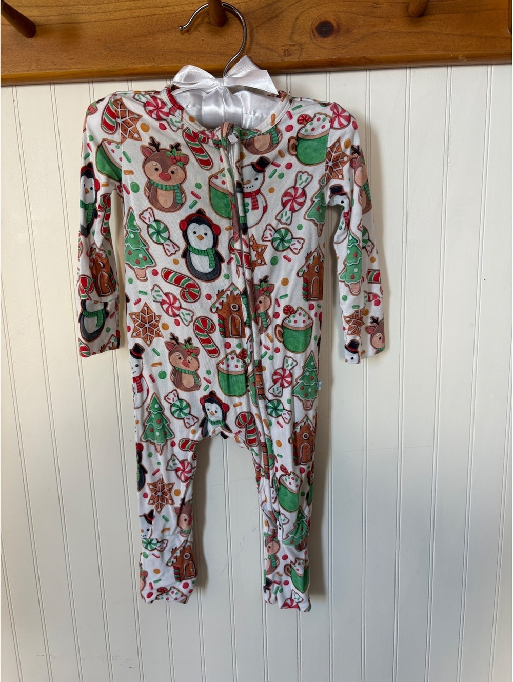 Posh peanut Christmas cookies print pjs 3-6m